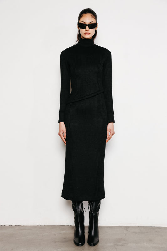 VALENTINA L/S TURTLE NECK DRESS